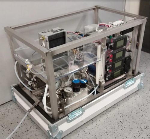 Prototypes, left: H2 release reactor with PEM fuel cell, right: direct borohydride fuel cell (Source: Graz University of Technology, CEET, 2017)