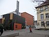 District heat station and central garage in the Loretto area in Tübingen (Germany). Widespread planning makes energy efficient measures possible.