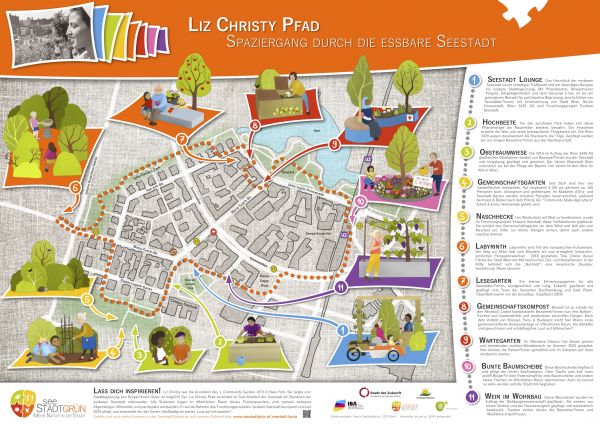 Der Liz Christy Pfad verbindet 11 Stationen der essbaren Seestadt in Wien Aspern. Er zeigt gute Beispiele und gibt Inspiration und Mut zur Umsetzung essbarer urban gardening Projekte.