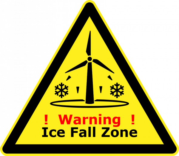 Im Rahmen der Überarbeitung der IEA Wind TCP Ice Fall Recommendations wurde die Vorlage eines universellen Gefahrenzeichens für Eisfall erarbeitet.
