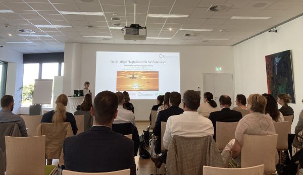 Publikum beim nationalen Vernetzungsworkshop "Nachhaltige Flugtreibstoffe für Österreich"