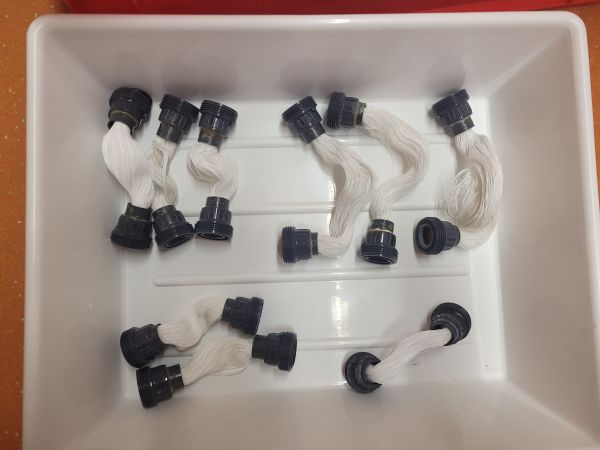 Polyolefin Hohlfaser Membranen aus dem Projekt: SolPol6 für die Ammoniak Rückgewinnung im Labormaßstab im Wasser- und prozesstechnischen Labor bei AEE INTEC, Gleisdorf.