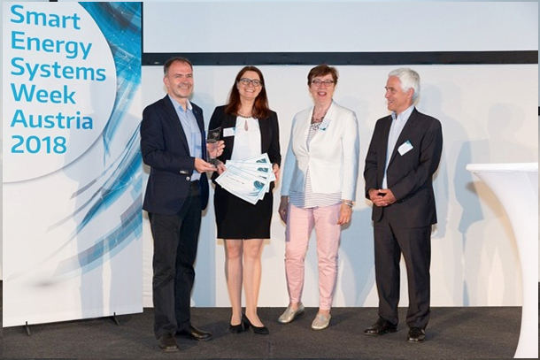 PreisträgerInnen der Kategorie „Entrepreneur“: Roger Hackstock, Susanne Formanek, Theresia Vogel, Michael Paula, The integrateed Swarm Model (Juryvoting) @SESWA18
