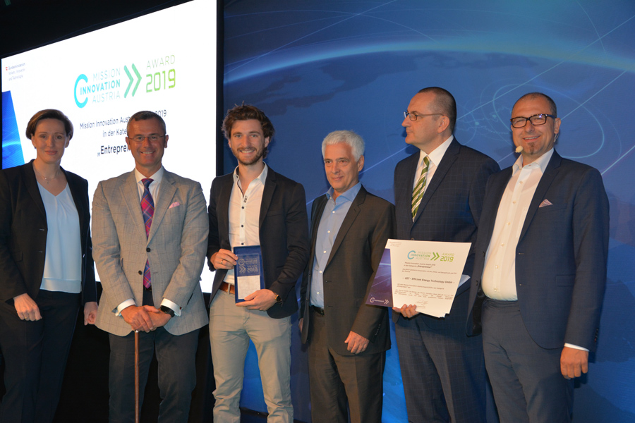 Mission Innovation Austria Award 2019 für das Siegerprojekt in der Kategorie „Entrepreneur